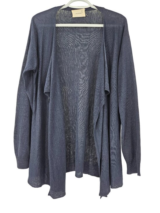 Sita Murt Sweaters - Sita Murt Open Front Waterfall Cardigan Navy Blue Women's 42 U.S. L Minimalist